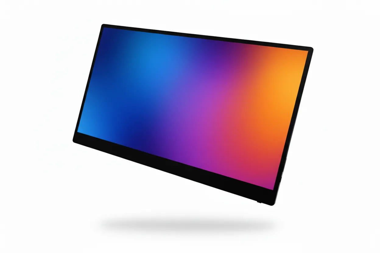 Multicolored gradient TheNomad screen on a white background