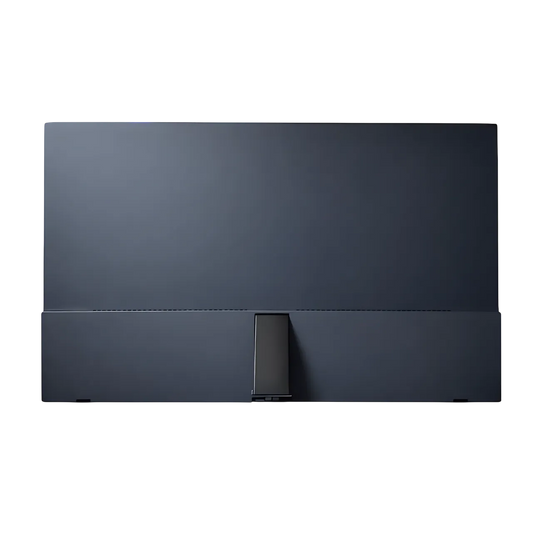 Sleek and minimalist back design of TheNomad external screen with adjustable stand